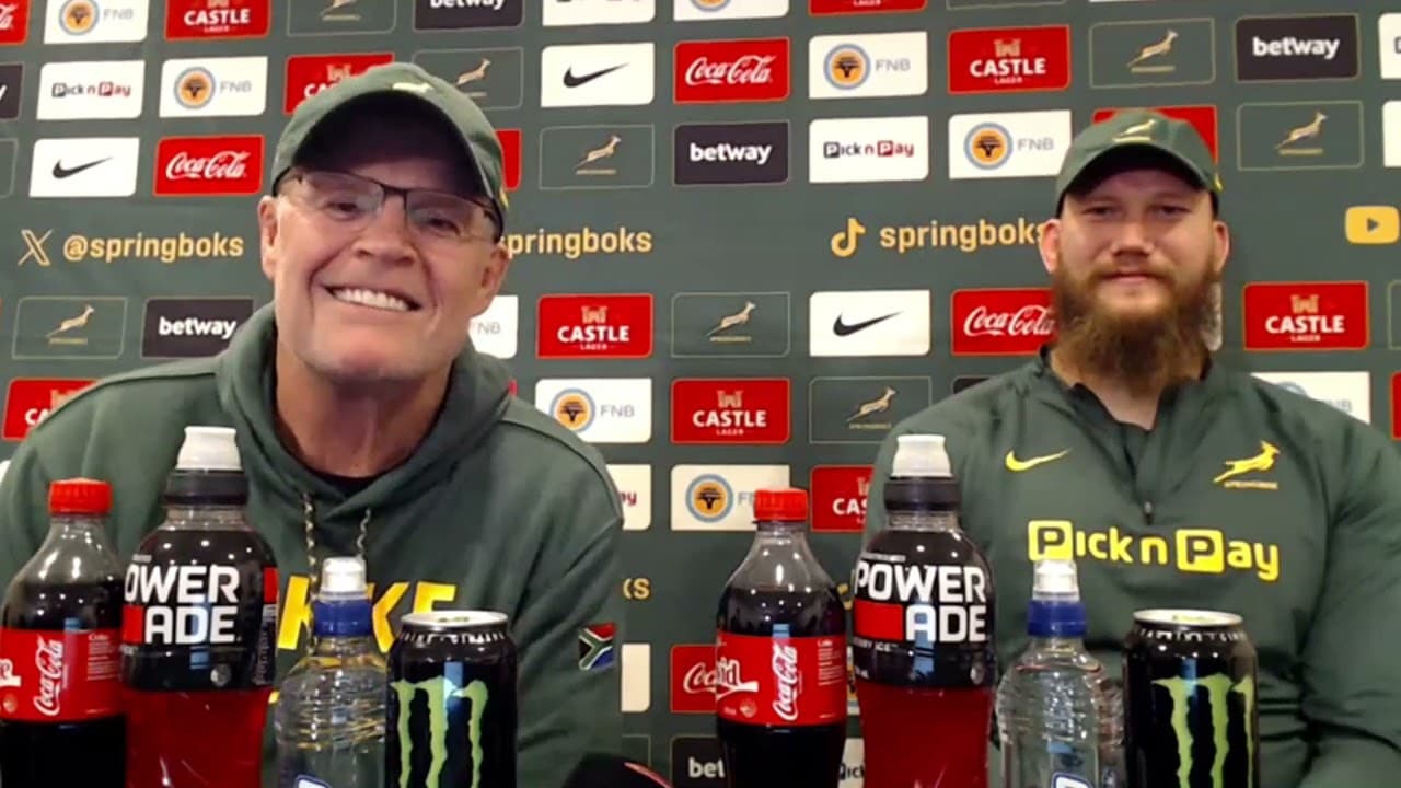 Springbok media conference with Rassie Erasmus and RG Snyman