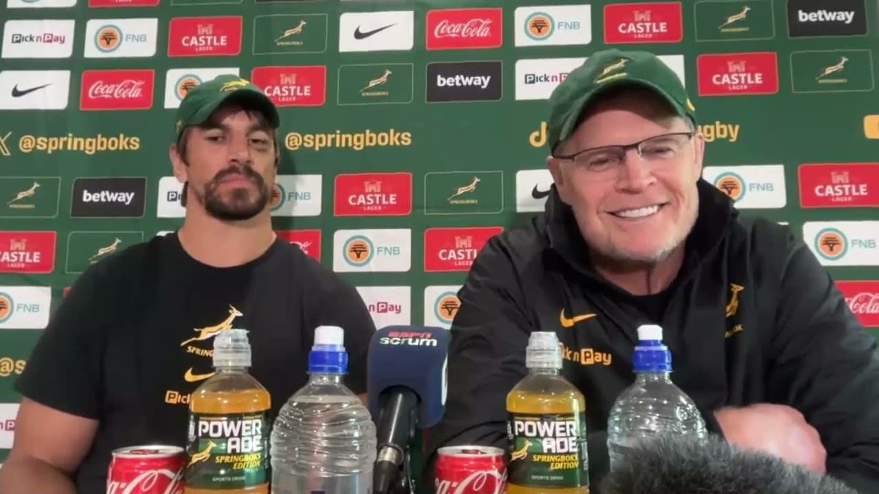 Springbok team announcement with Rassie Erasmus and Eben Etzebeth