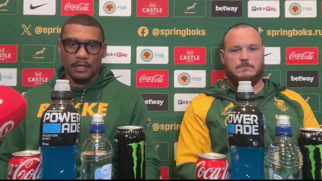 Springbok media conference with Damian Willemse and Marnus van der Merwe