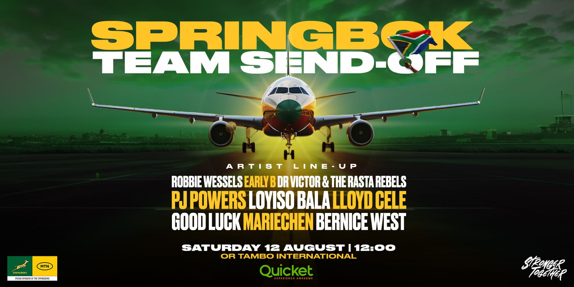 Come say au revoir to the Springboks on Saturday