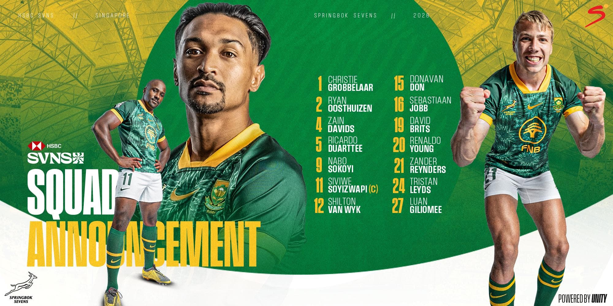 Experience and youth in SA 7s squad for Singapore