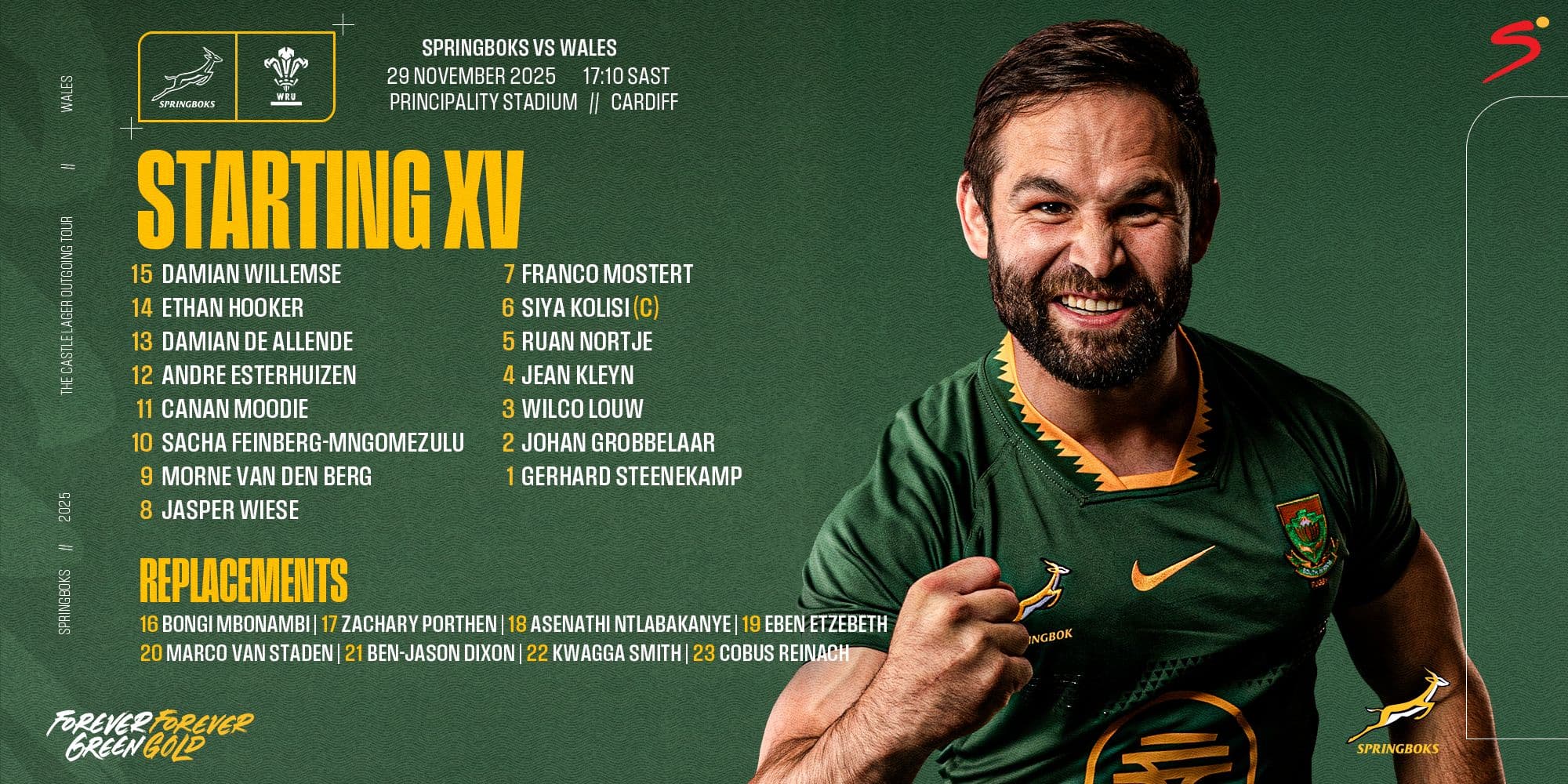 Reinach hits 50 in settled Bok squad to face Wales
