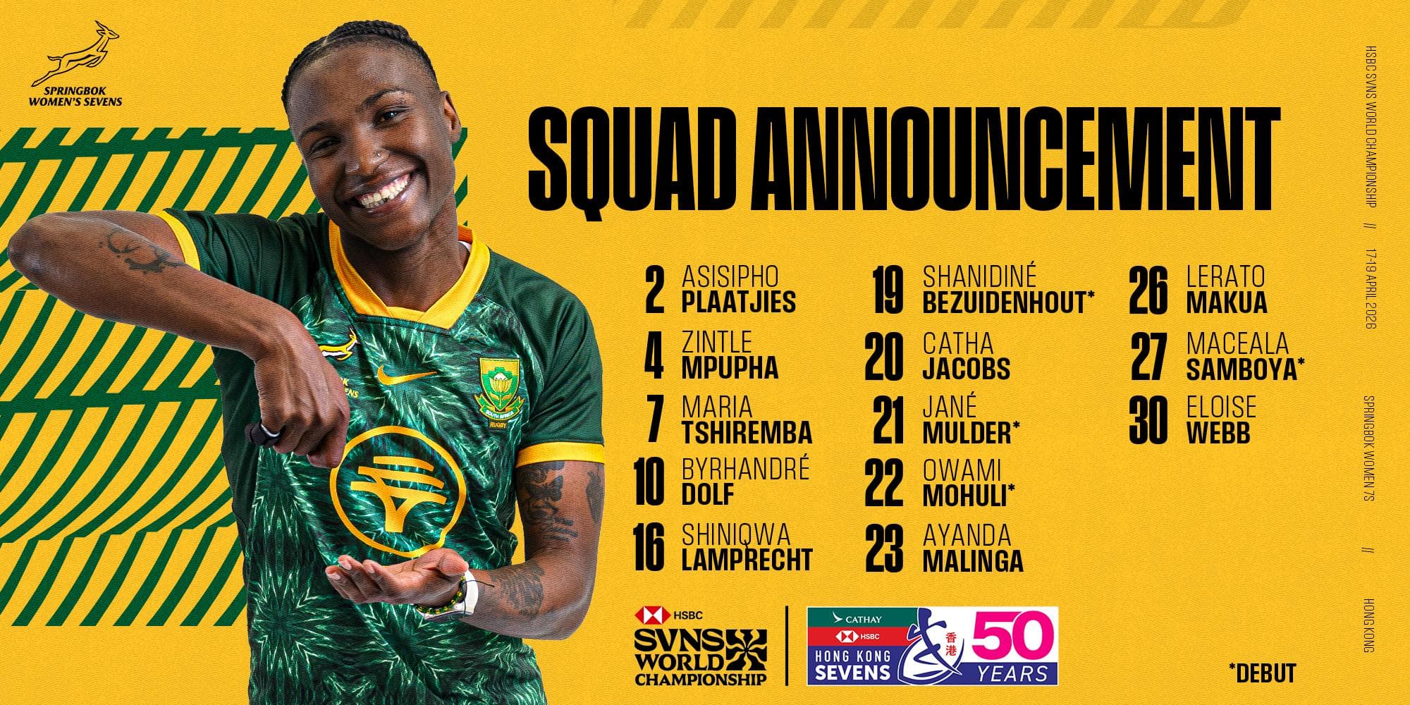 Mpupha and Webb return for Bok Women’s 7s HK trip