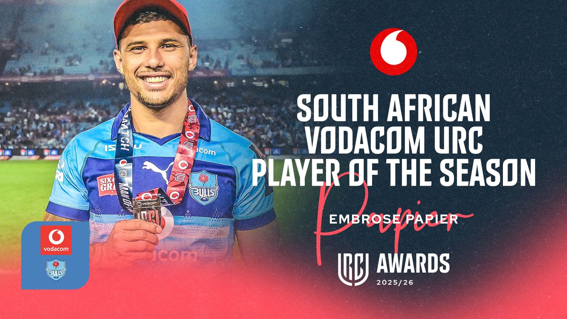Papier named SA Vodacom URC Player of the Season