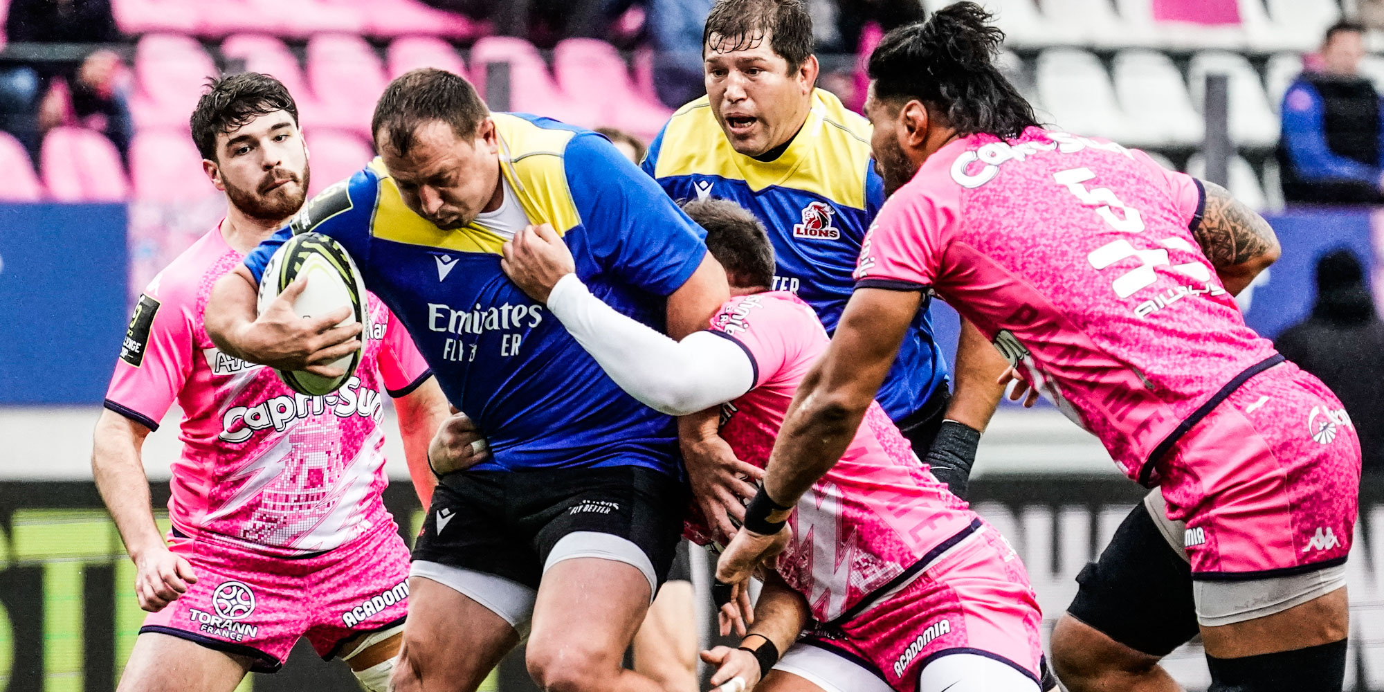 JP Smith in action for the Emirates Lions against Stade Francais last weekend.
