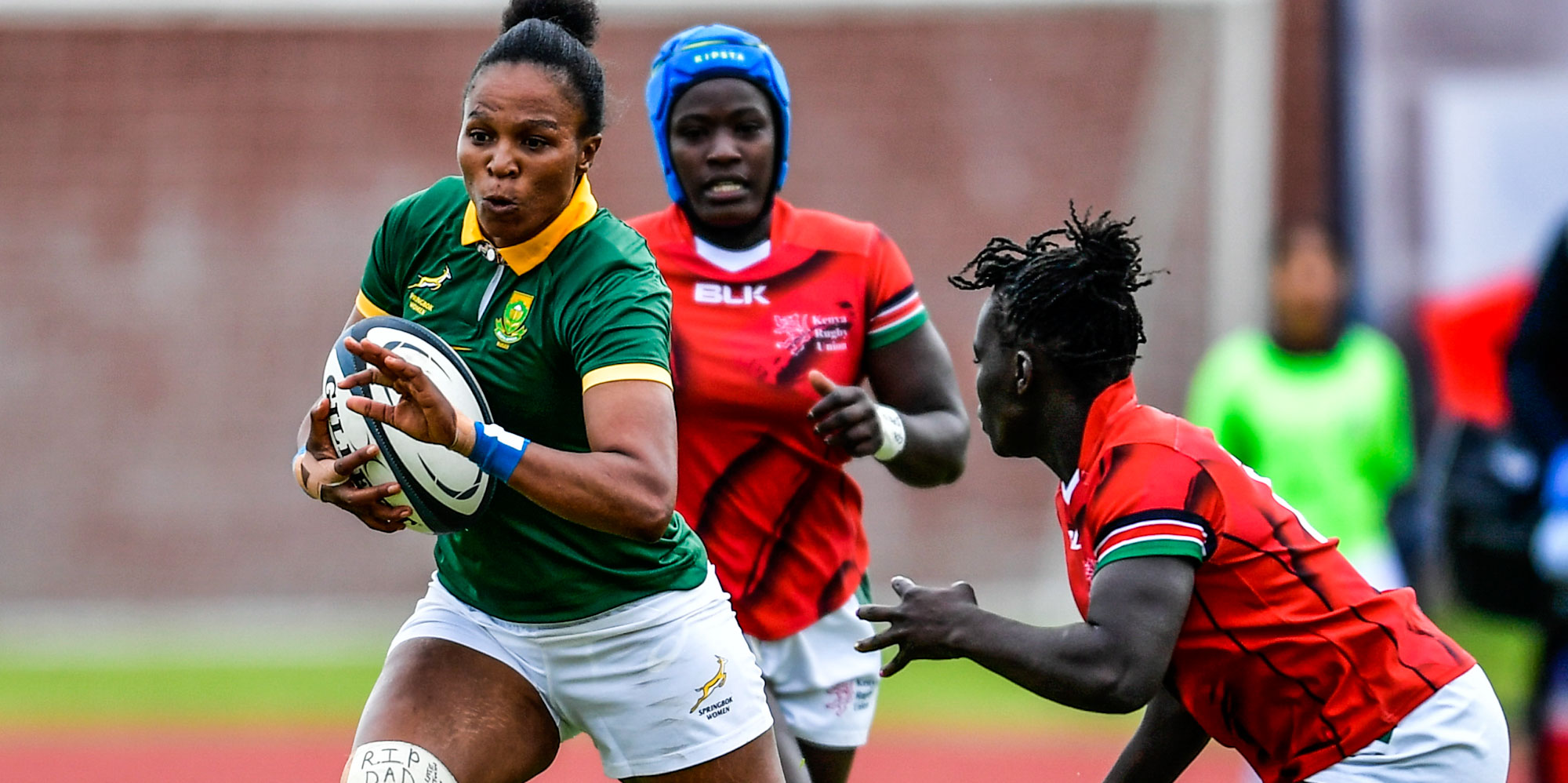 Unathi Mali celebrated her Test debut with a try against Kenya.