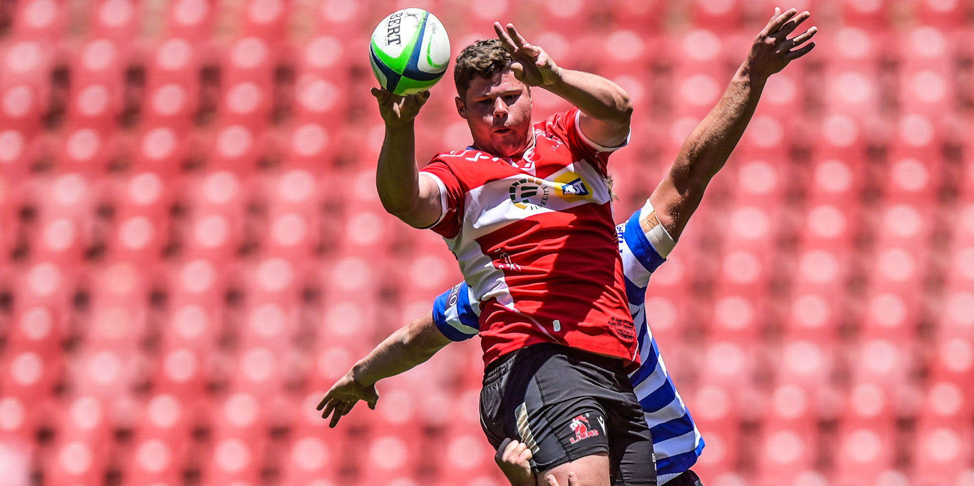 Christopher Sjoblom secures a lineout for the Fidelity ADT Lions.