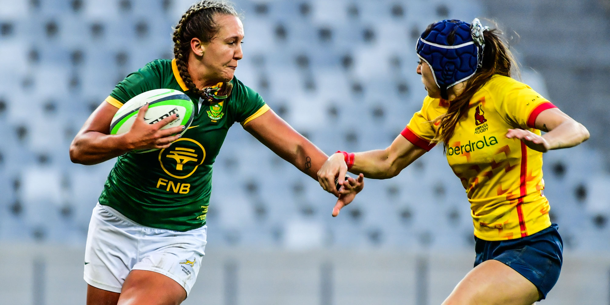 Libbie Janse van Rensburg scored one of the Bok Women's six tries.