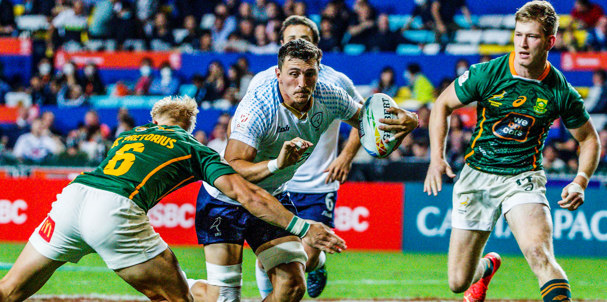 Uruguay tested the Blitzboks' defence early in the match.