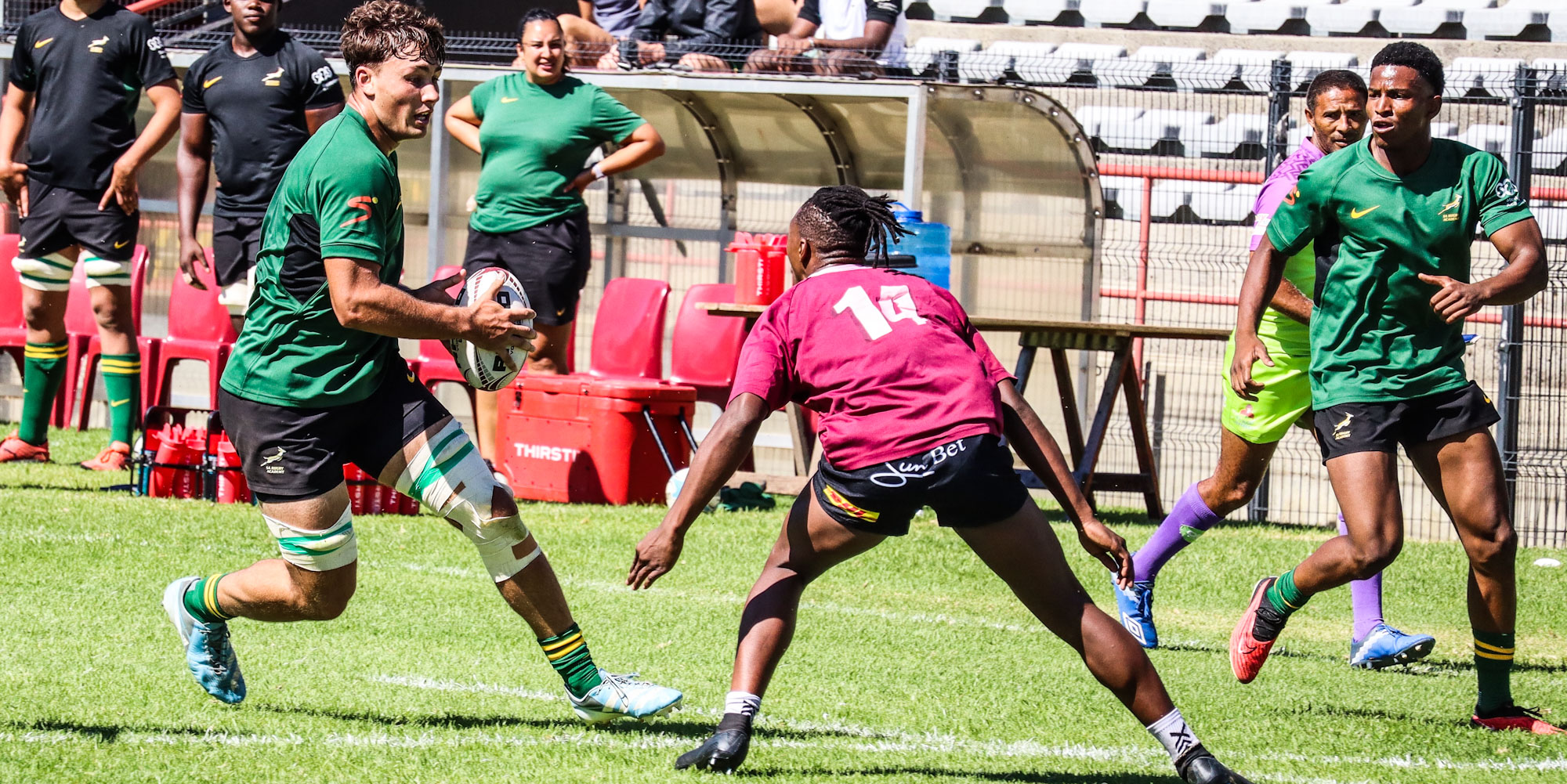 The SA U20 Academy squad on the attack against Maties.