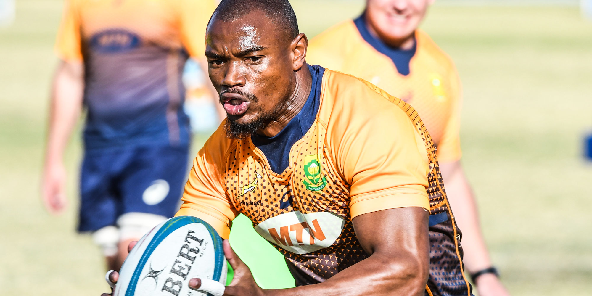 Makazole Mapimpi at Springbok training earlier this week.