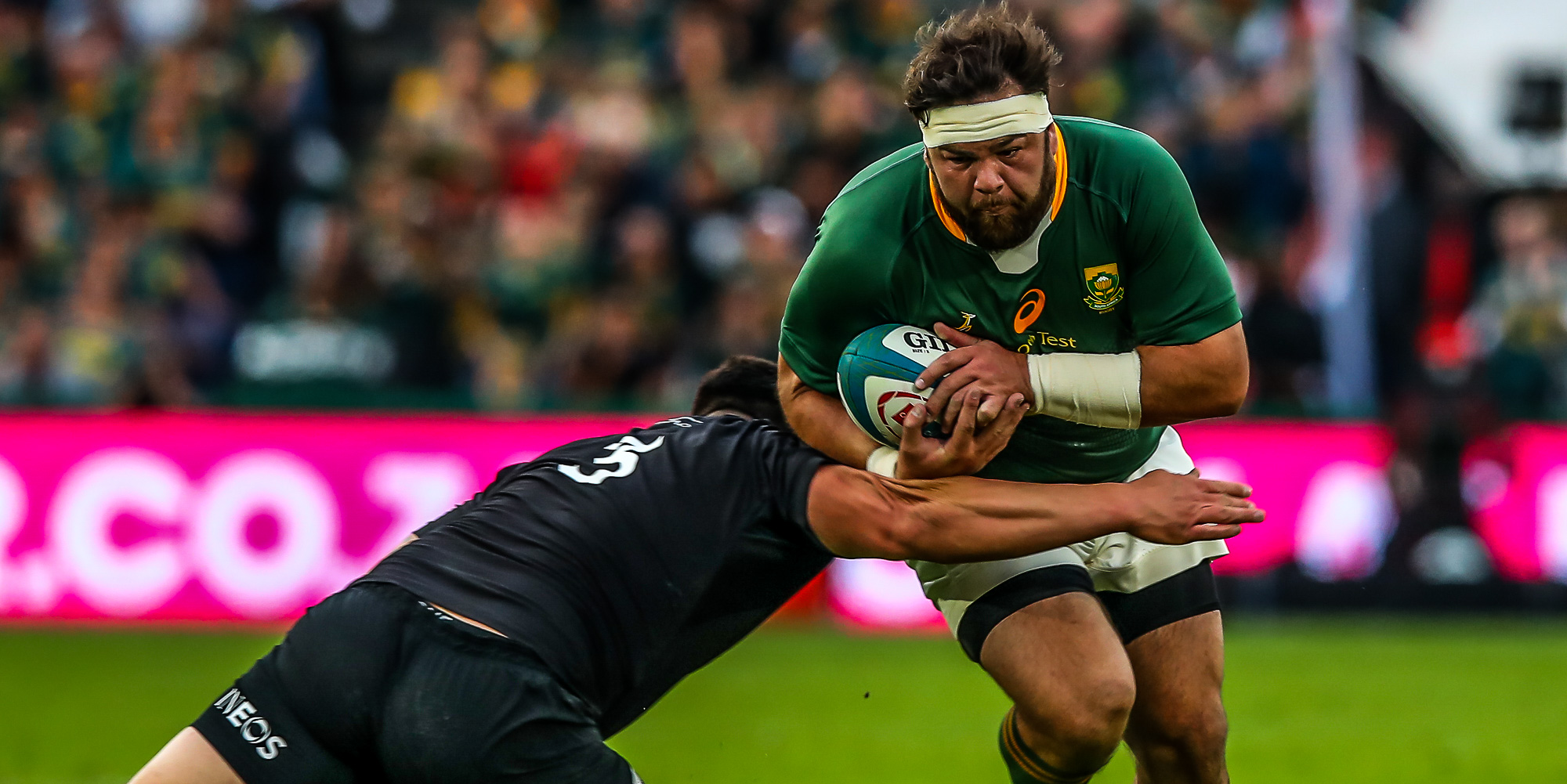 Frans Malherbe in action in his 50th Test for South Africa.