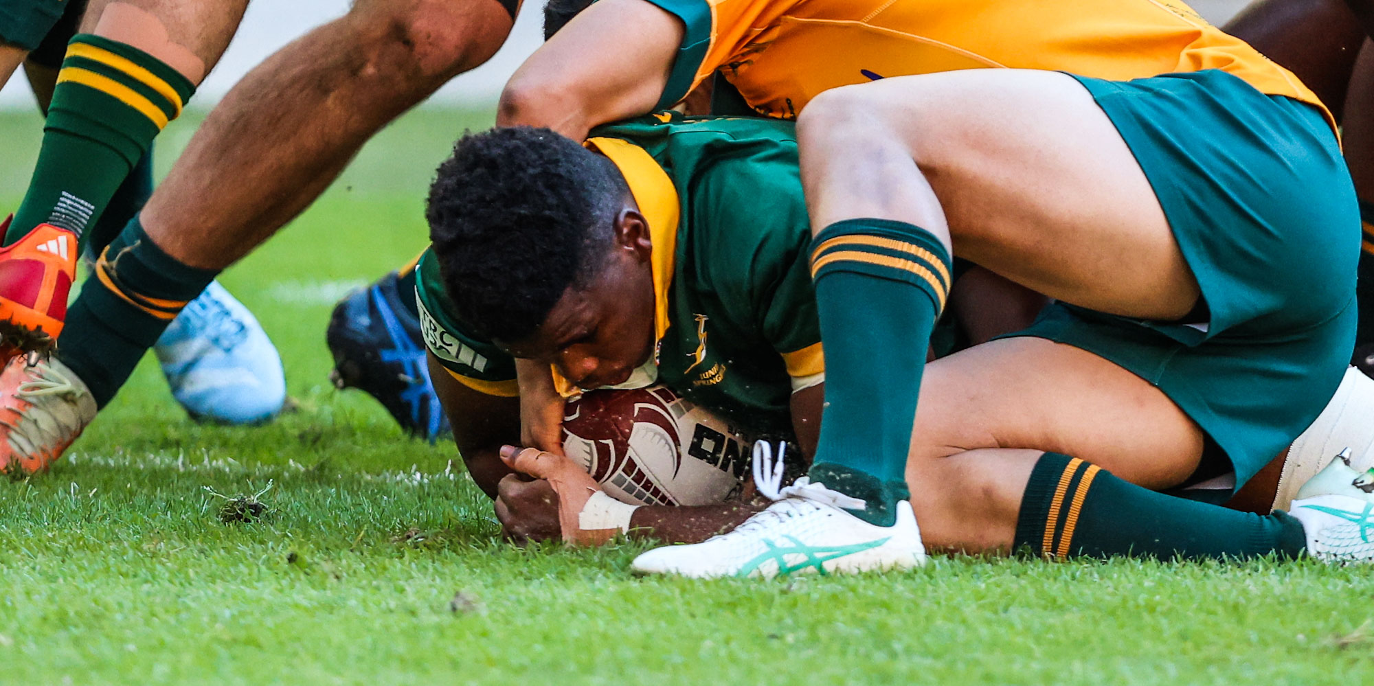 Xola Nyali scored the Junior Boks' first try on Tuesday.