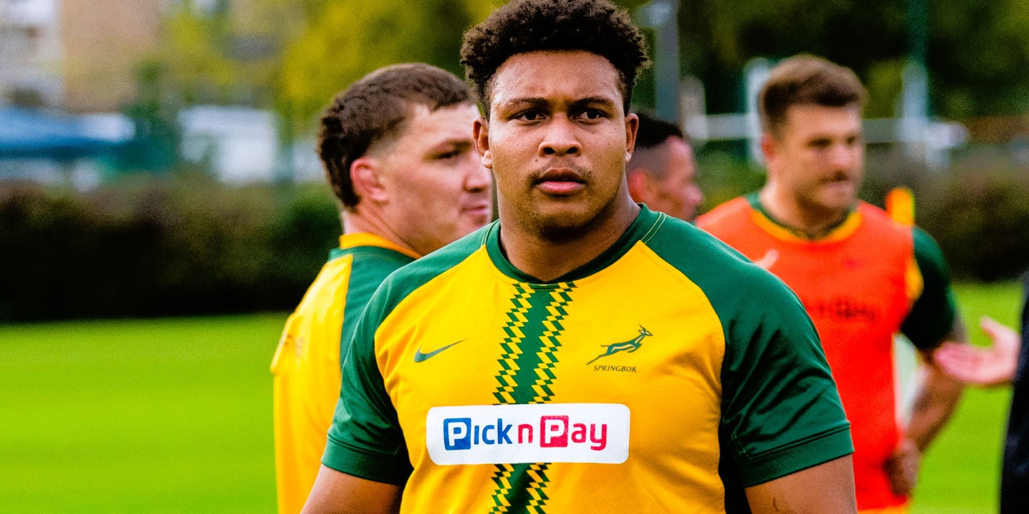 Zachary Porthen at Springbok training in London.