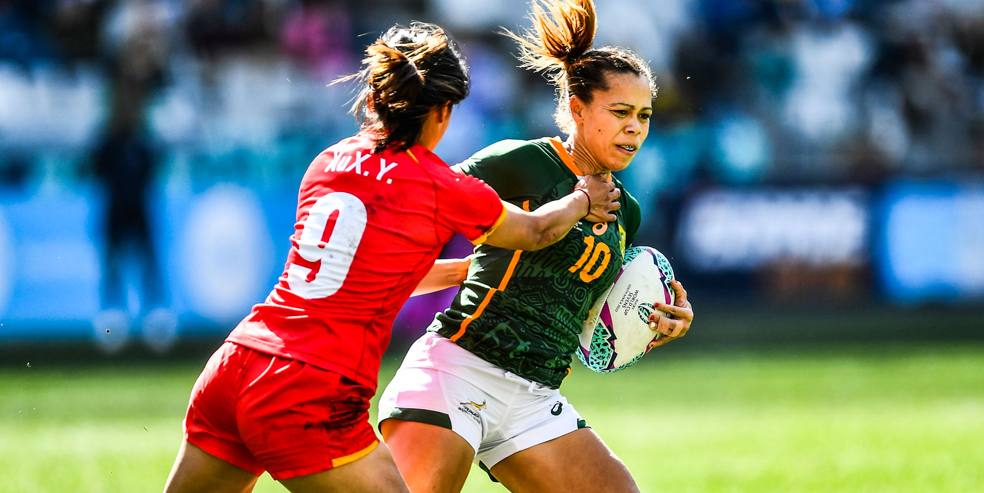 Mathrin Simmers in action at Rugby World Cup Sevens in September.
